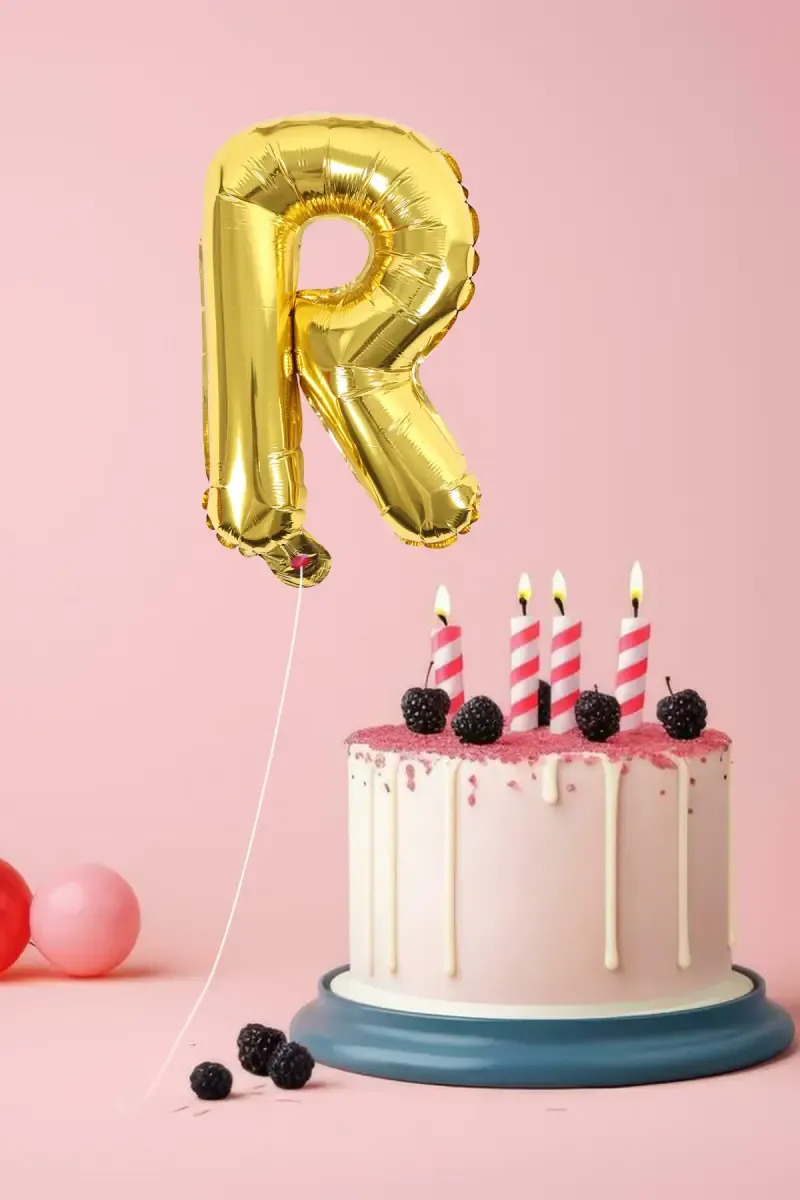 Alphapet Party Balloon - Letter "R" (Foil, Golden Color, 16 Inches) 027762GOLR