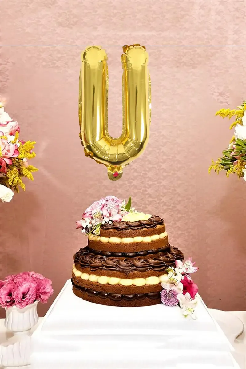 Alphapet Party Balloon - Letter "U" (Foil, Golden Color, 16 Inches) 027762GOLU