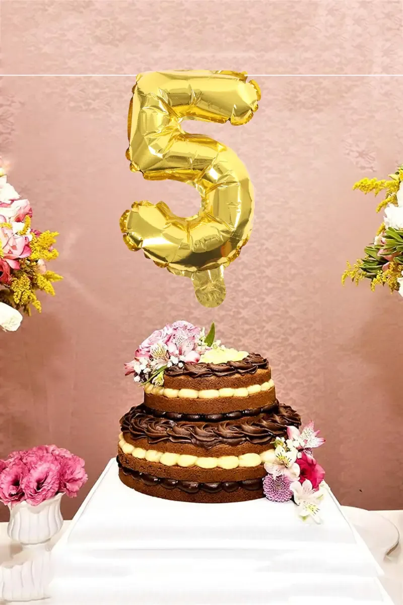 Number Foil Balloon for Party Decoration (Number '5') 027763GOL5