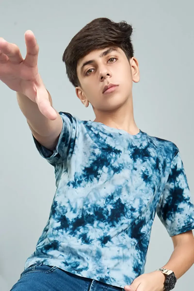 Tie & Dye Casual T-shirt for Boys 027890910YRSBLU