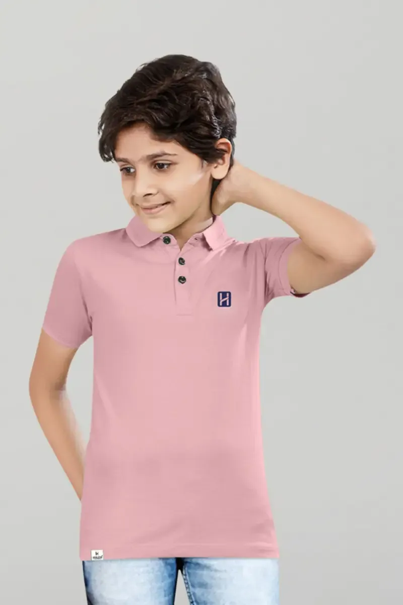 Polyester Solid Half Sleeve T-shirt for Boys 028012910YRSBABPIN