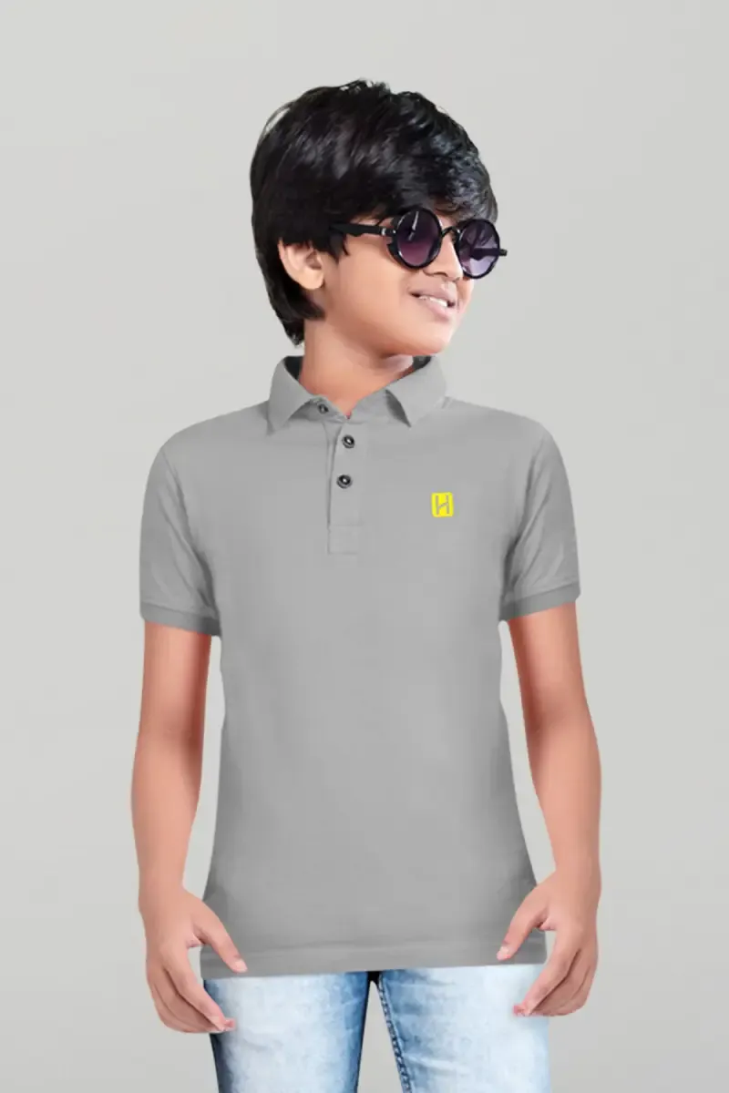 Polyester Solid Half Sleeve T-shirt for Boys 028012910YRSLIGGRE