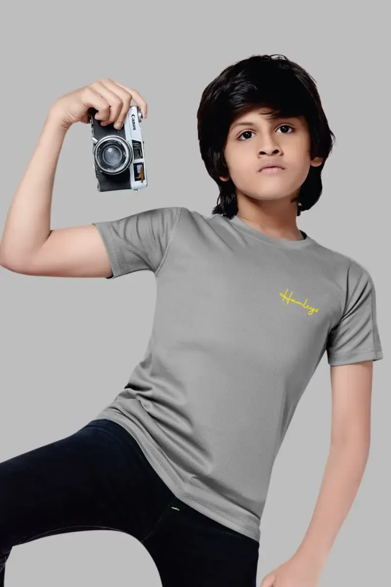 Solid Cotton Round Neck T-shirt for Boys