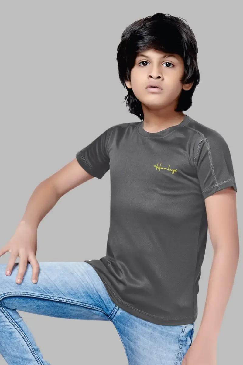 Solid Cotton Round Neck T-shirt for Boys 028015910YRSSTEGRE