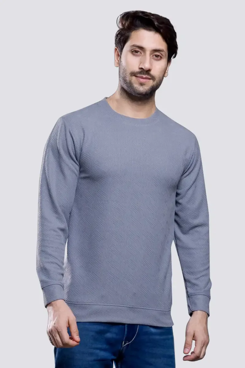 Cotton Regular Fit Sweatshirt for Men 028223BLUGREL