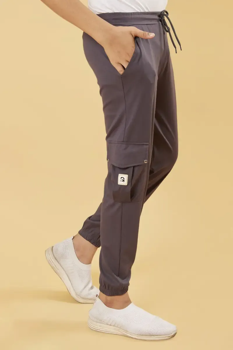 Cotton Blend Mid Rise Joggers for Boys 028271GRE1314YRS2