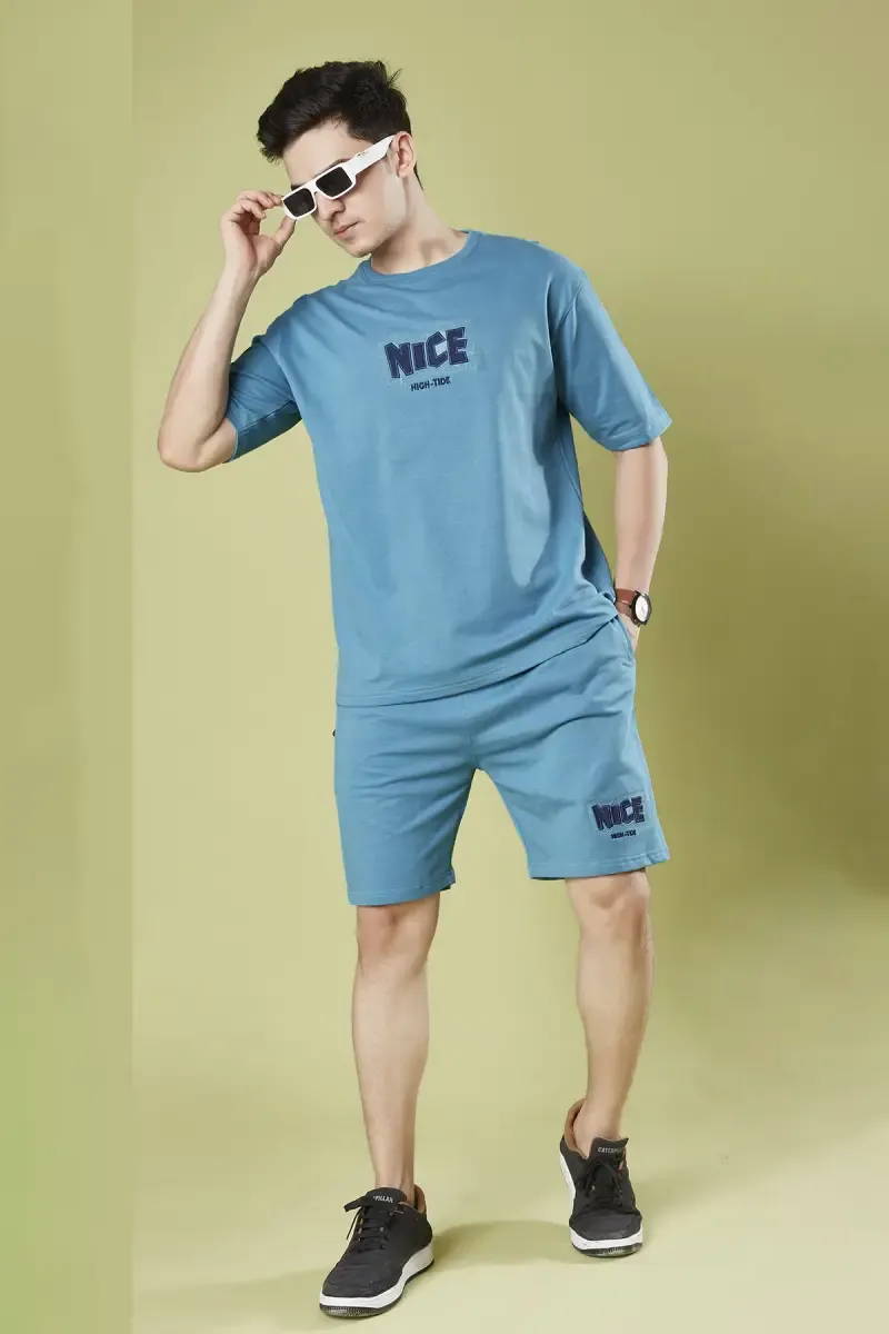 Men's Cotton Embroidered Co-Ord Set