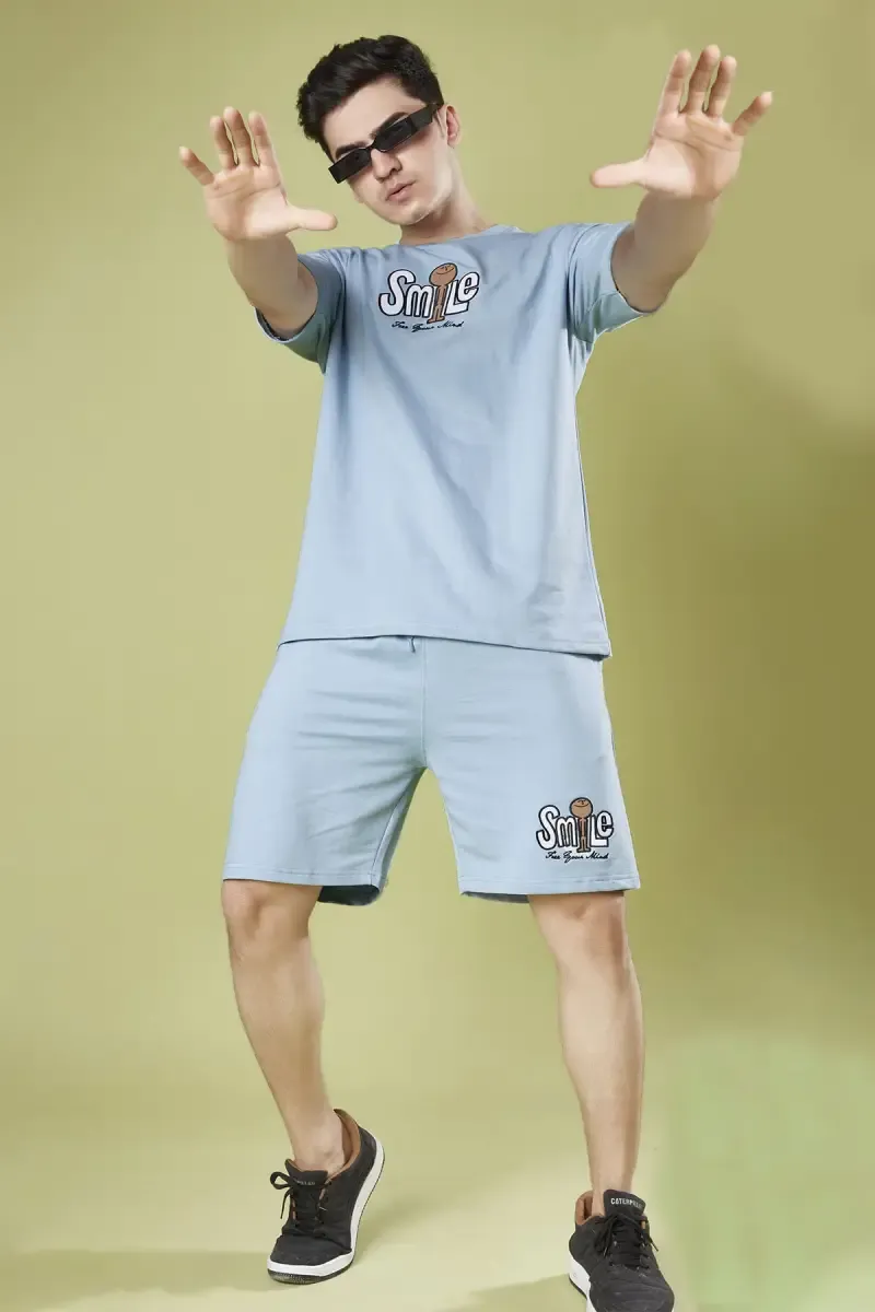 Men's Cotton Embroidered Co-Ord Set