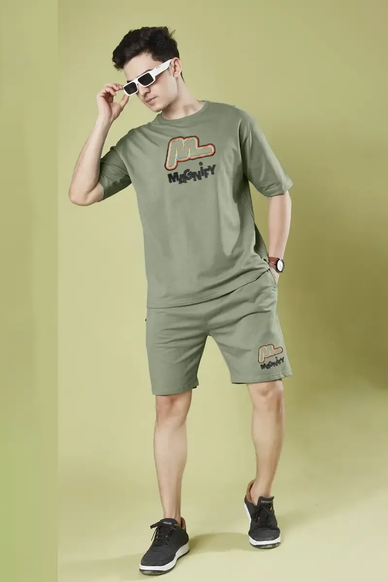 Men's Cotton Embroidered Co-Ord Set  028455OLIM