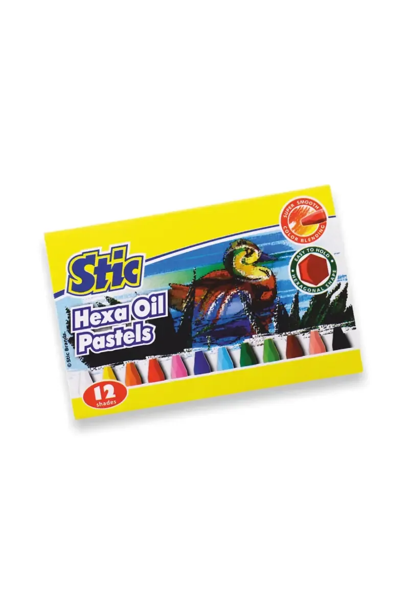 Stic Hexa Oil Pastels 12 Shades (Multicolor) - Pack of 1