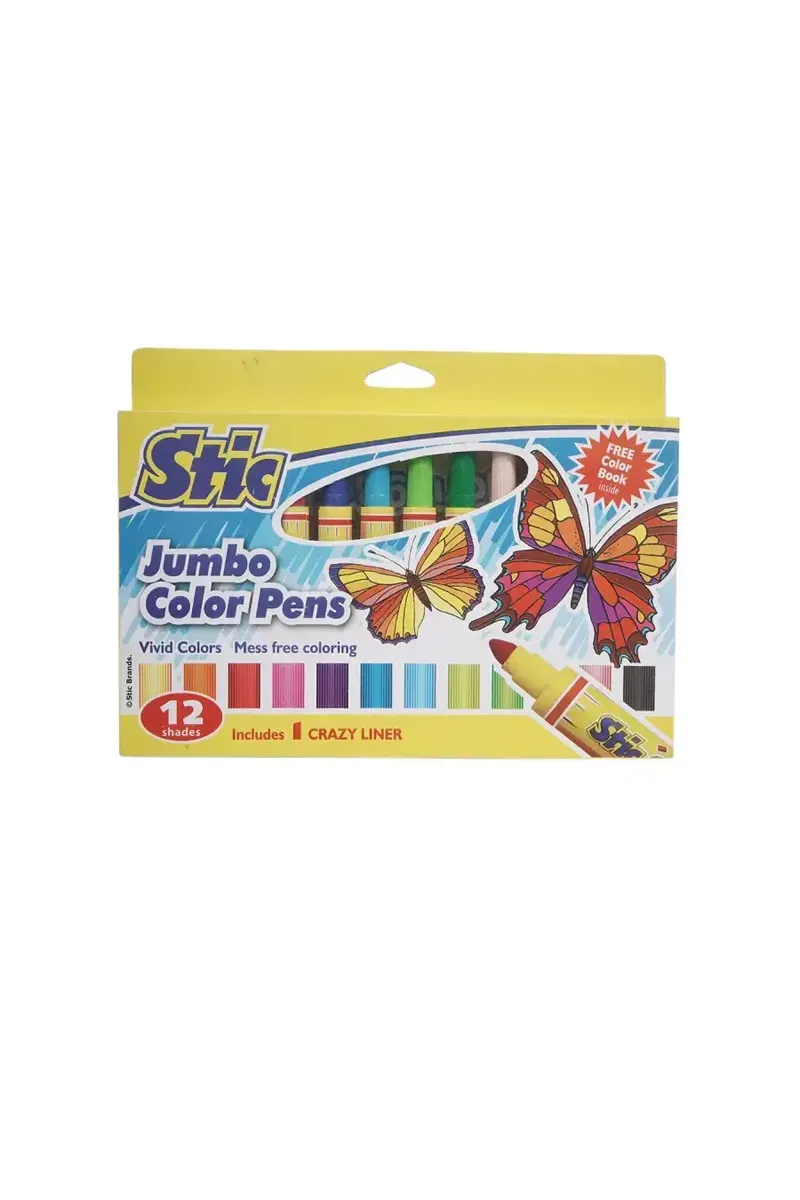Stic Jumbo Color Pens 12 Shades (Multicolor)