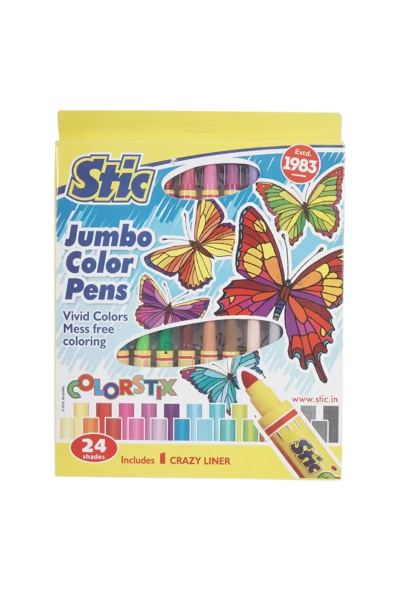 Stic Jumbo Color Pens 24 Shades (Multicolor) - Pack of 24 028682MUL24SHA
