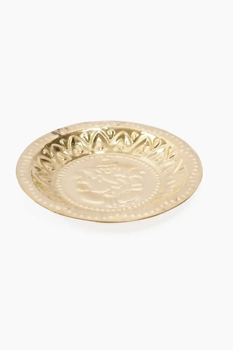 Brass Pooja Plate - 15cm