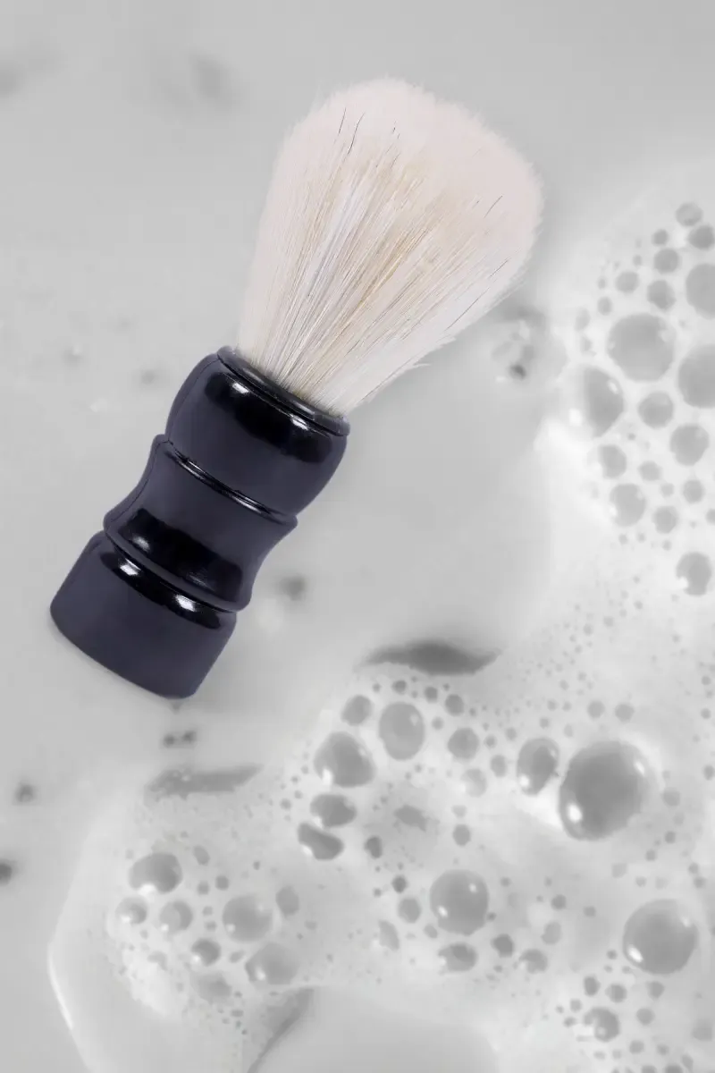 Synthetic Nylon Beard Shaving Brush for Boys and Men (Black) 