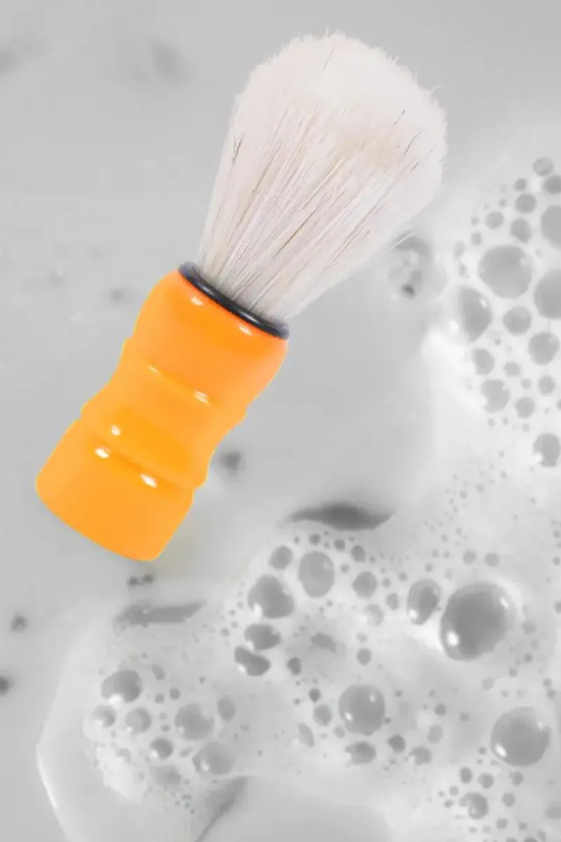 Synthetic Nylon Beard Shaving Brush for Boys and Men (Orange) 029065ORA