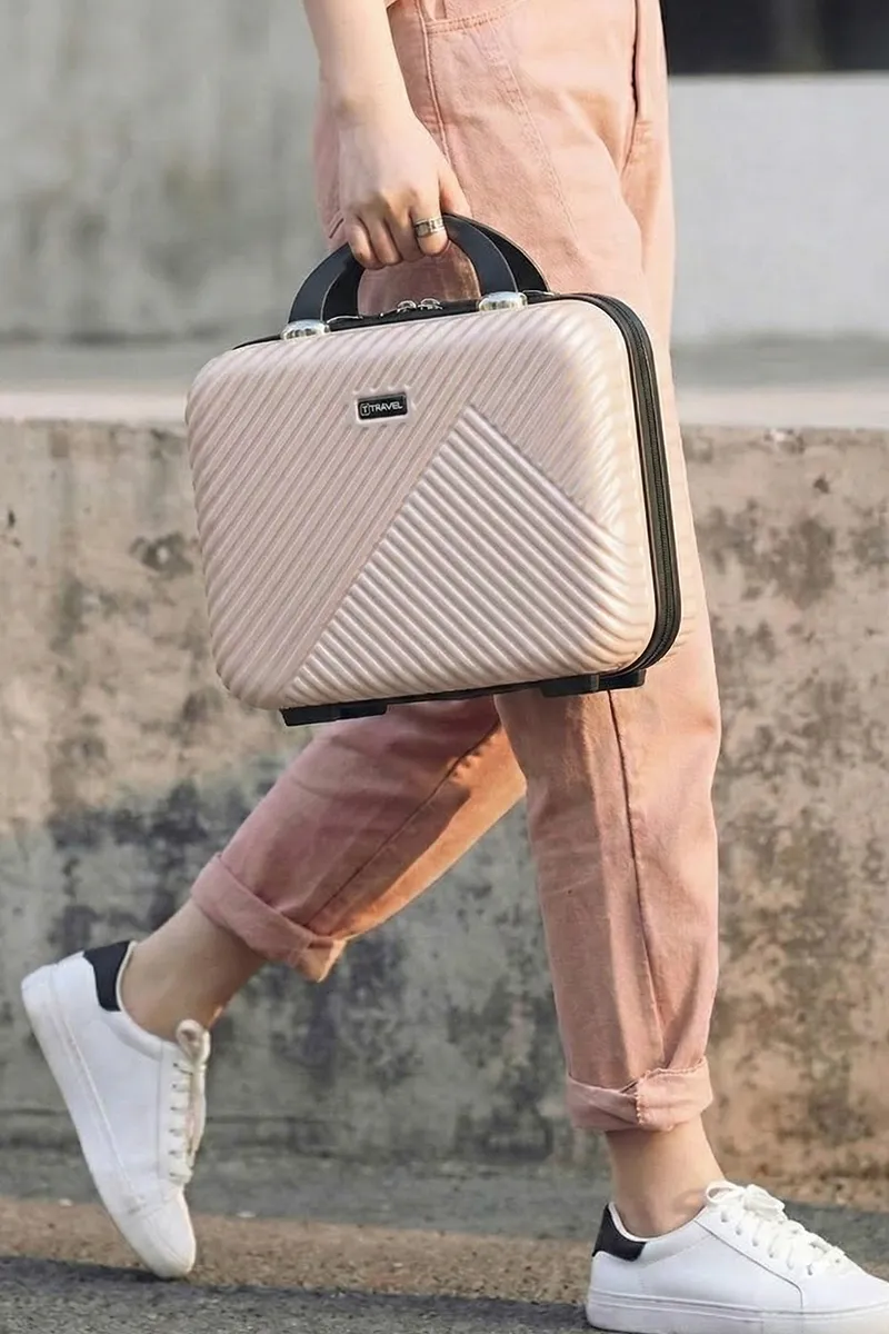 Small Hard Shell Travel Makeup Vanity Case 029216PEA