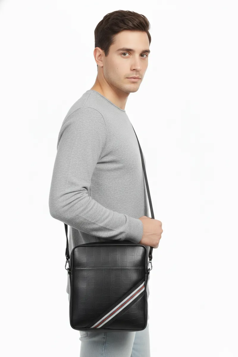 Stylish Premium Faux Leather Messenger Bag for Men