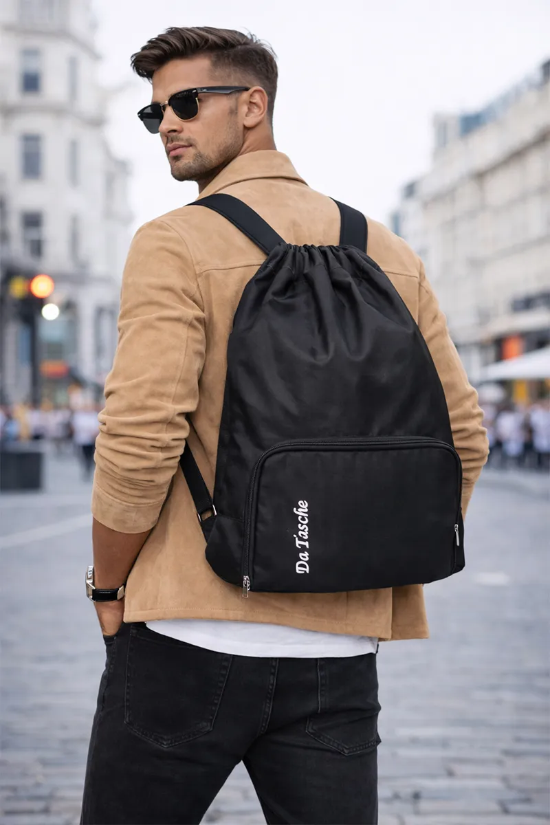 Double Shoulder Travel Drawstring Backpack for Unisex