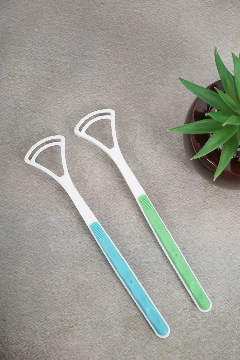DR.ZARVA Tongue Cleaner (Blue & Green)- Pack of 2 (Design May Vary) 029858BLU&GRE