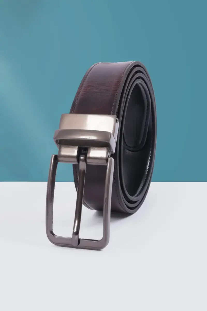 Reversible Synthetic Leather Belt for Men