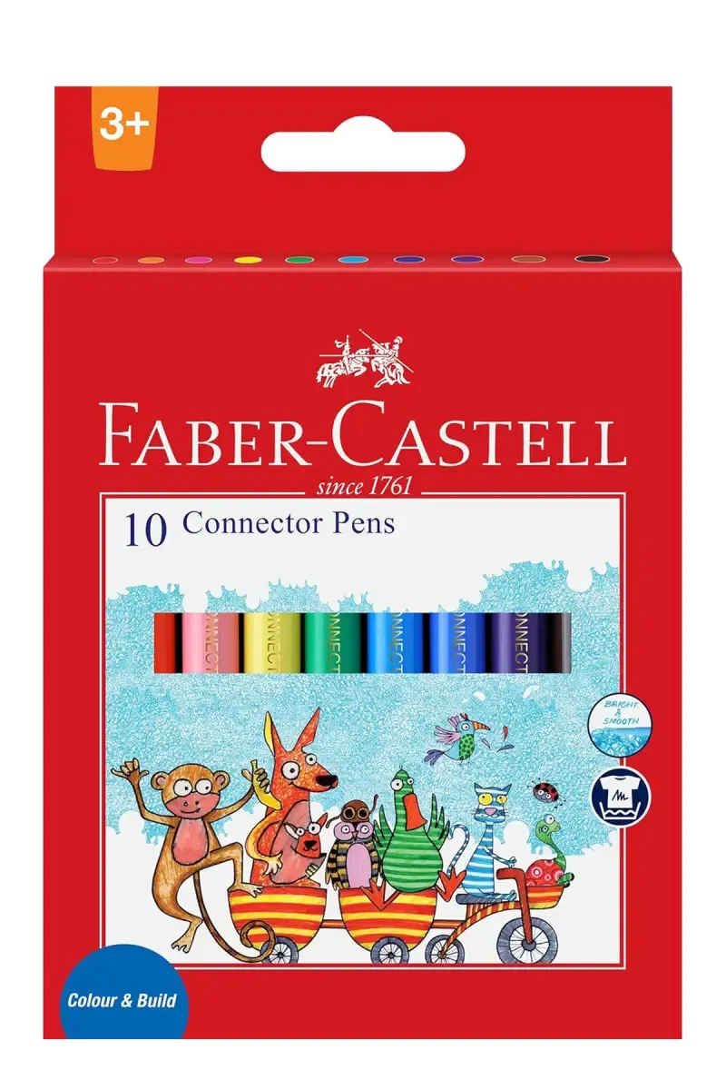 Faber Castell Connector Pen (Multicolor) - Pack of 10