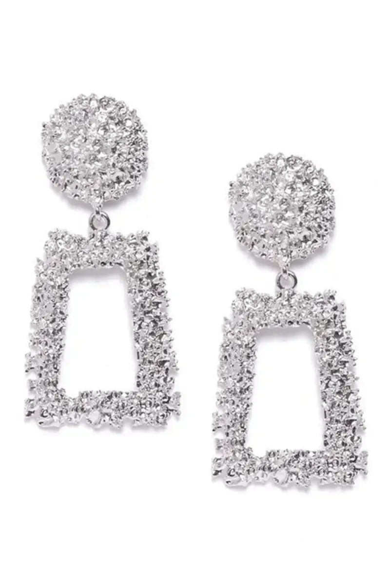 Celebrity Inspired Handmade Dangle Earrings for Girls & Women (Silver)