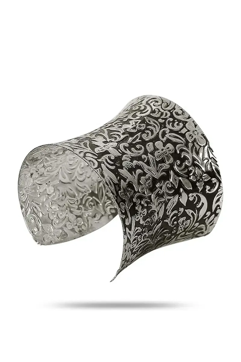 Oxidized Silver Cuff Bracelet Bangle for Girls & Women