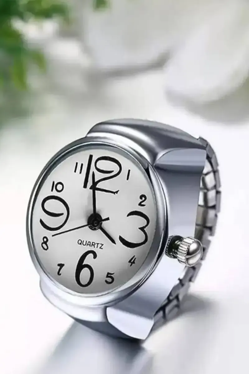 Unique Adjustable Finger Watch Ring for Unisex