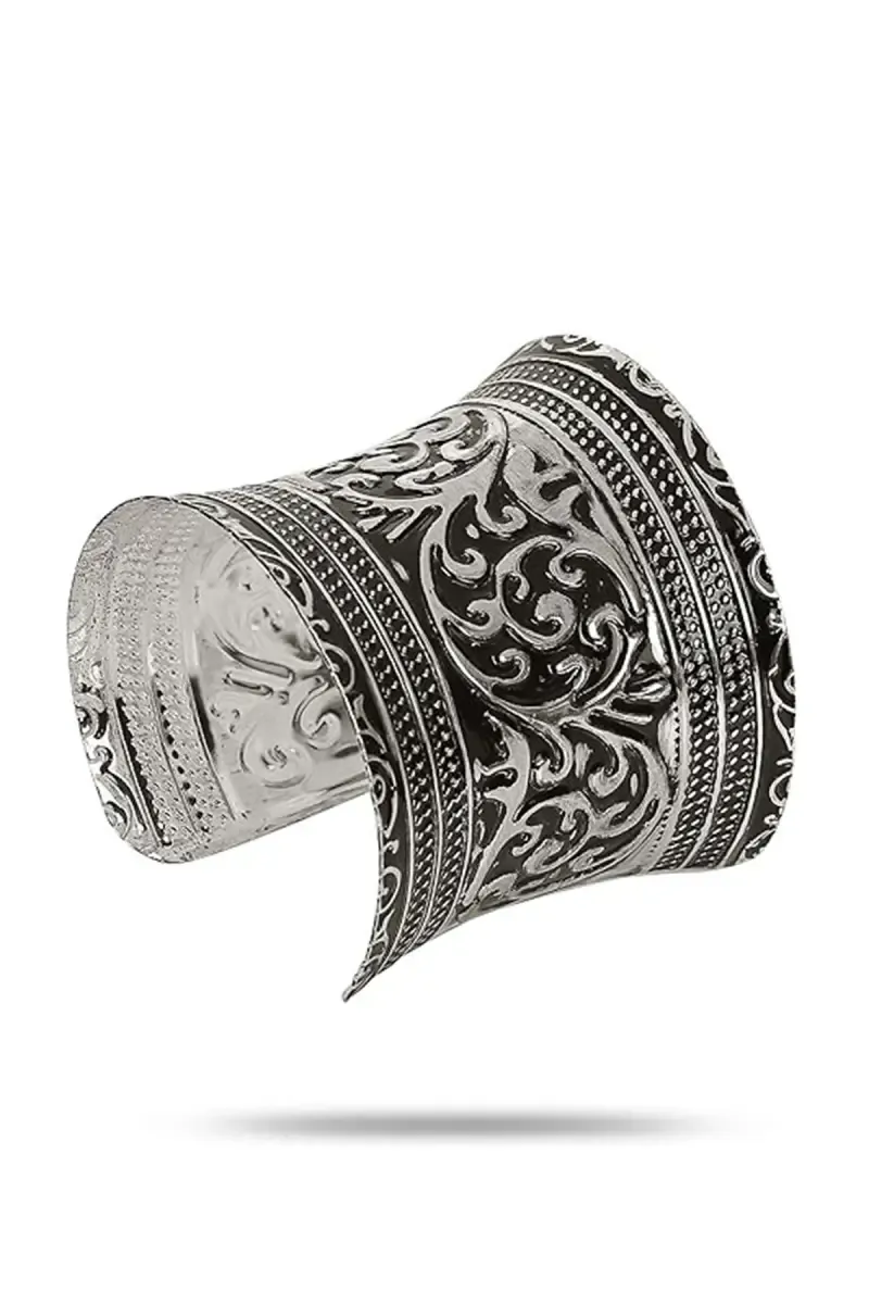 Oxidized Silver Cuff Bracelet Bangle for Girls & Women