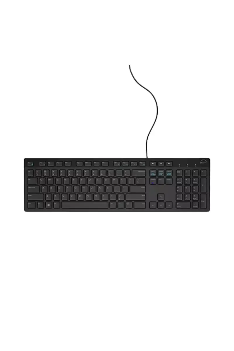 Dell KB216 Multimedia Wired Keyboard with Super Quite Plunger, Spill Resistant (Black)