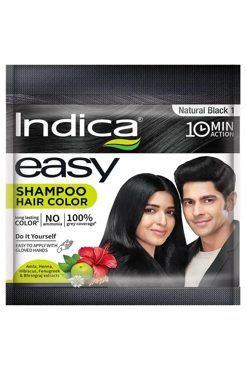 Indica Easy Natural Black Shampoo Hair Color- 25ml