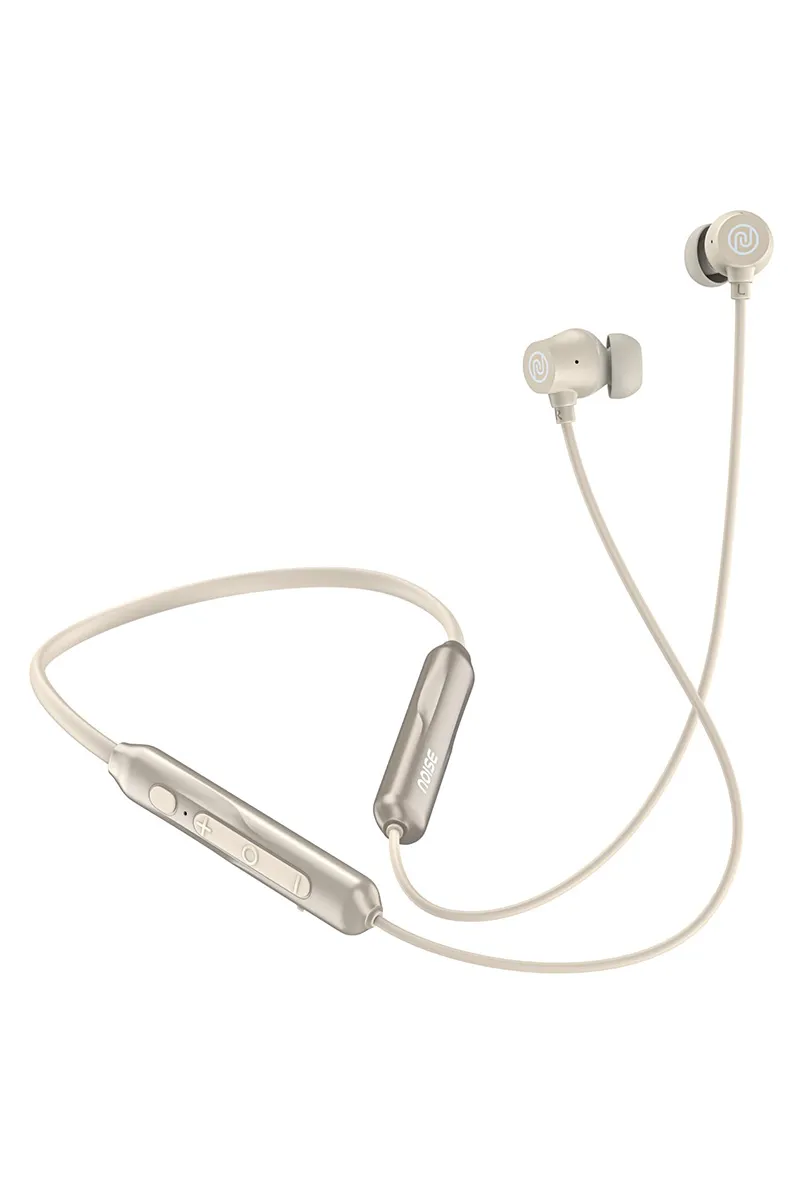 Noise Airwave Pro Wireless Bluetooth In Ear Neckband with 60 Hrs Playtime, Dual Pairing, Low Latency (Metallic Beige)