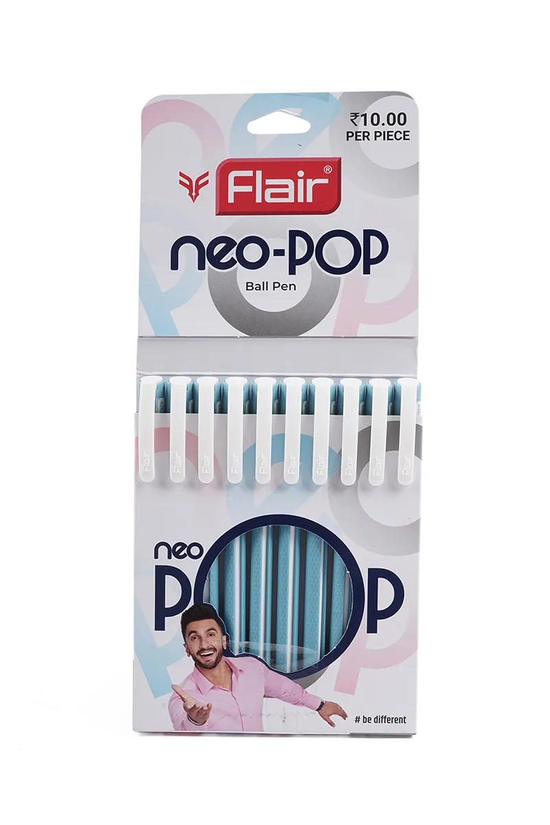 Flair Neo Pop Ball Pen (Blue) - Pack of 10  030692BLUPACOF10