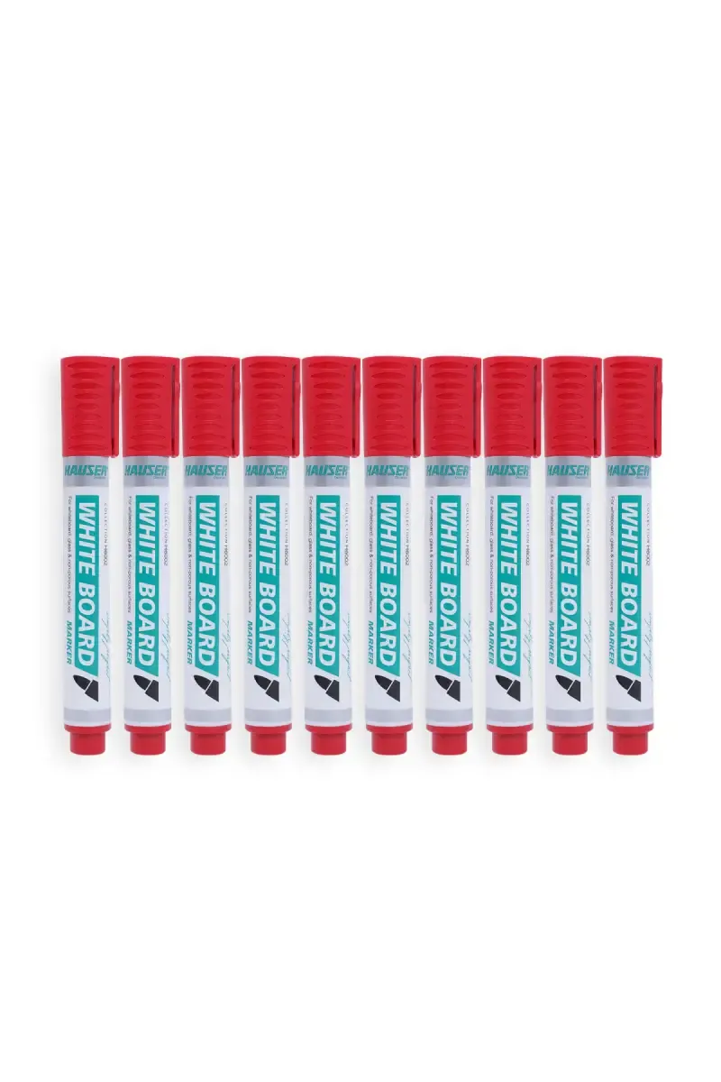 Hauser White Board Marker (Red) - Pack of 10