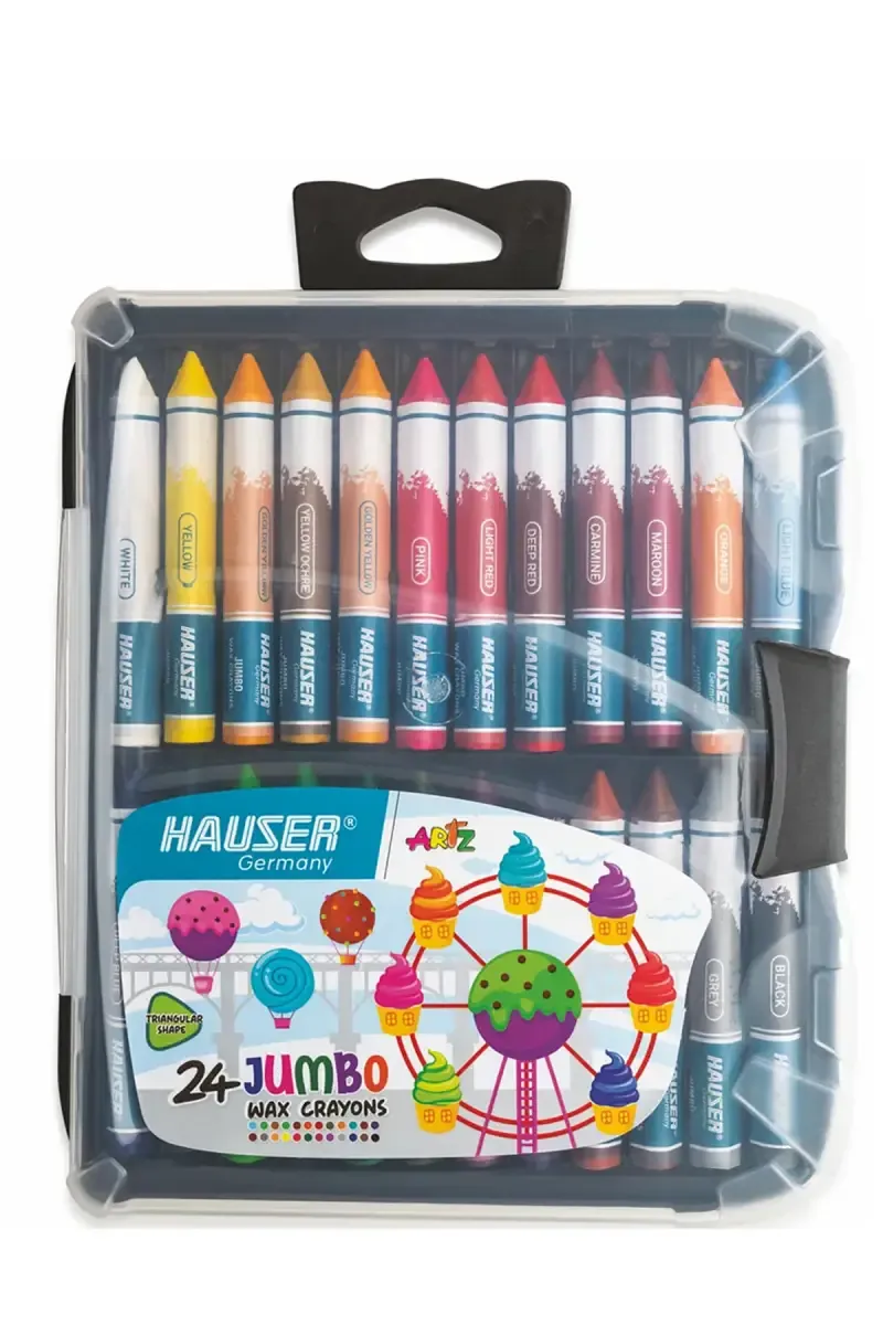 Hauser 24 Shades Jumbo Crayons (Multicolor) - Pack of 1