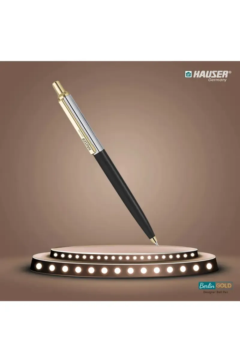 Hauser Berlin Gold Ball Pen -  Pack of 1 031724BLA&GOLPACOF1