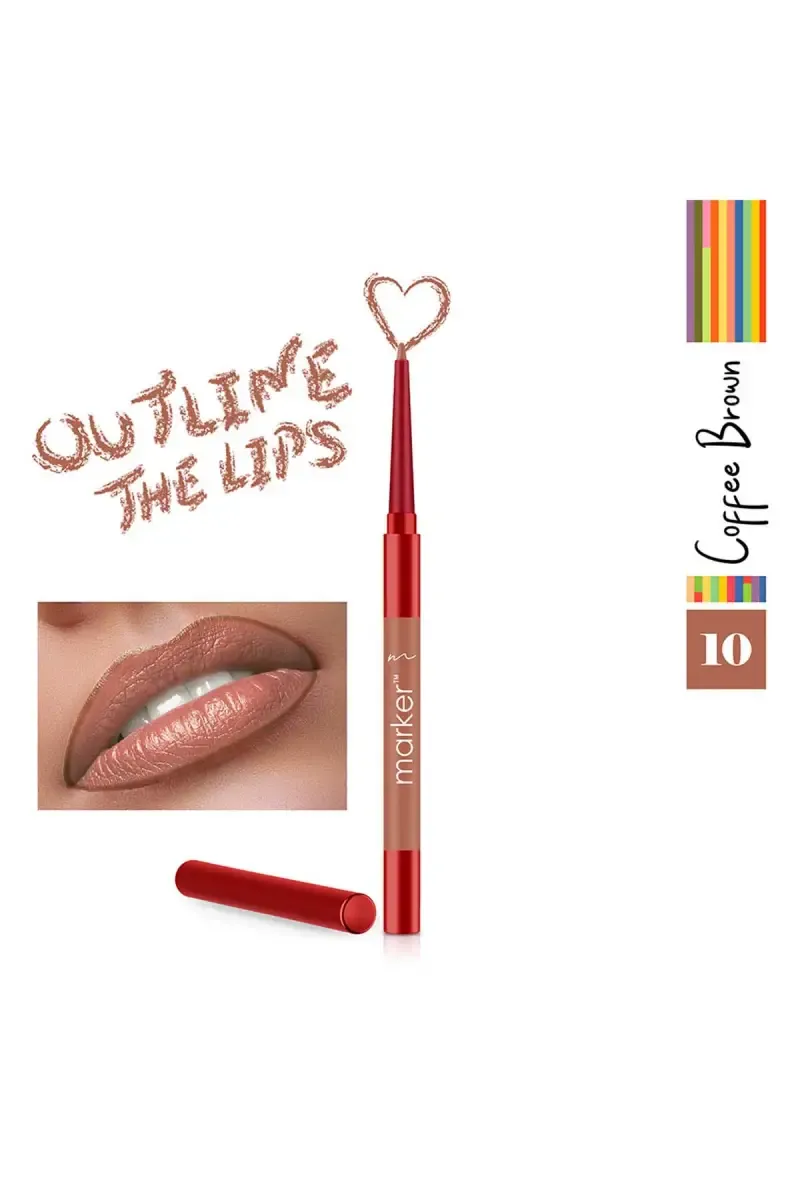 Beauty Relay London Marker Lip Liner Pencil - 0.27g (Coffee Brown 10) 032087COFBRO10