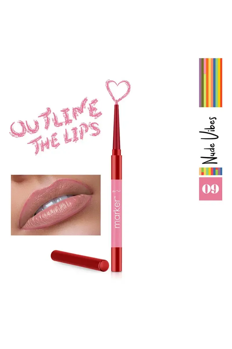 Beauty Relay London Marker Lip Liner Pencil - 0.27g (Nude Vibes 09) 032087NUDVIB09