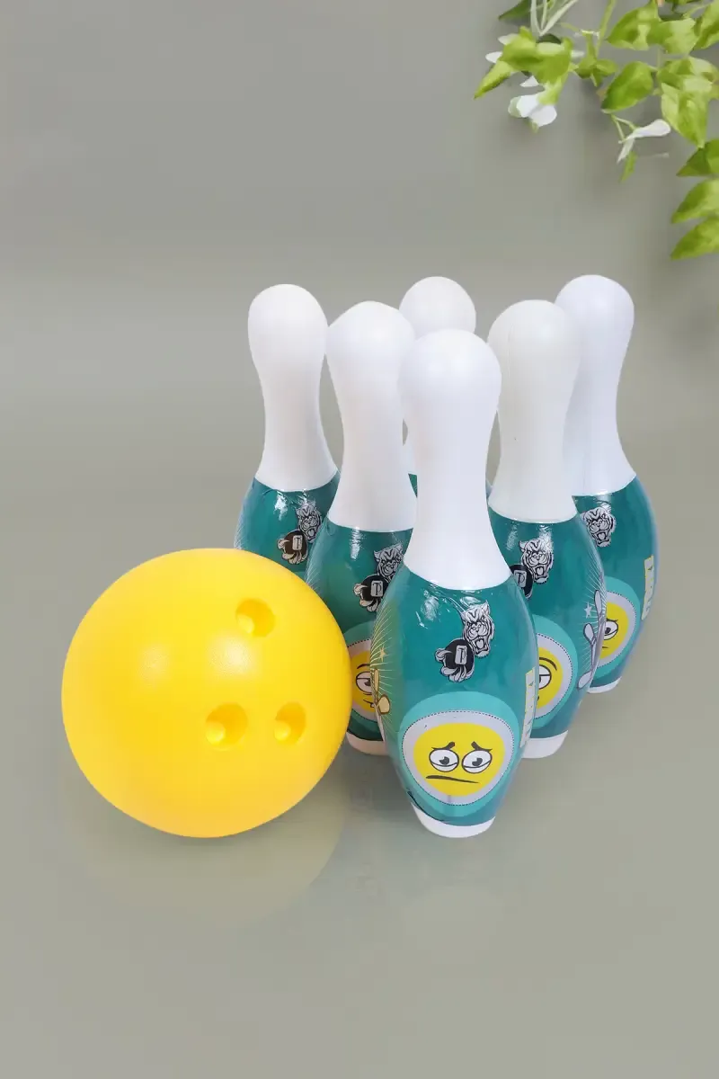 Bowling Play Set for Kids (Green & Yellow)