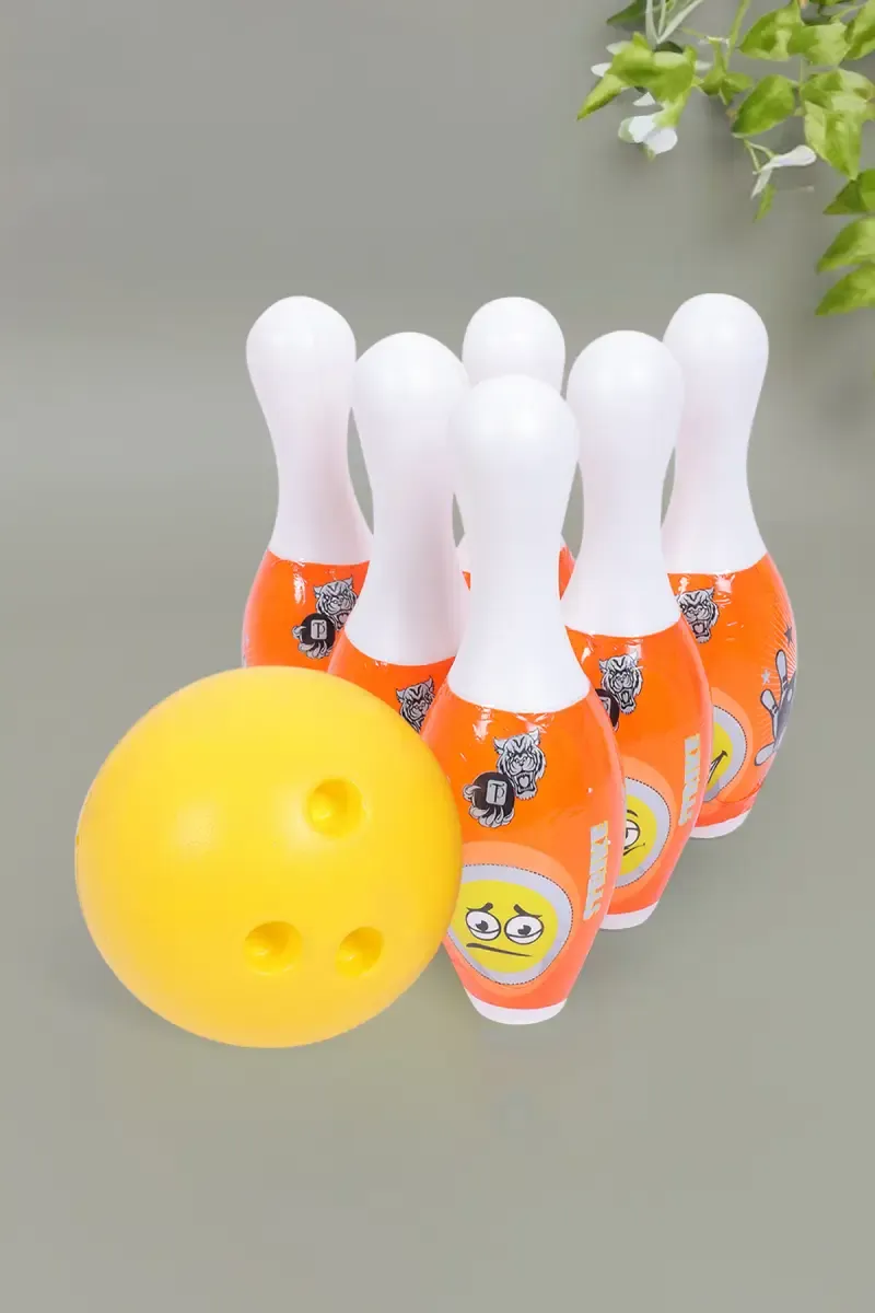 Bowling Play Set for Kids (Orange & Yellow)