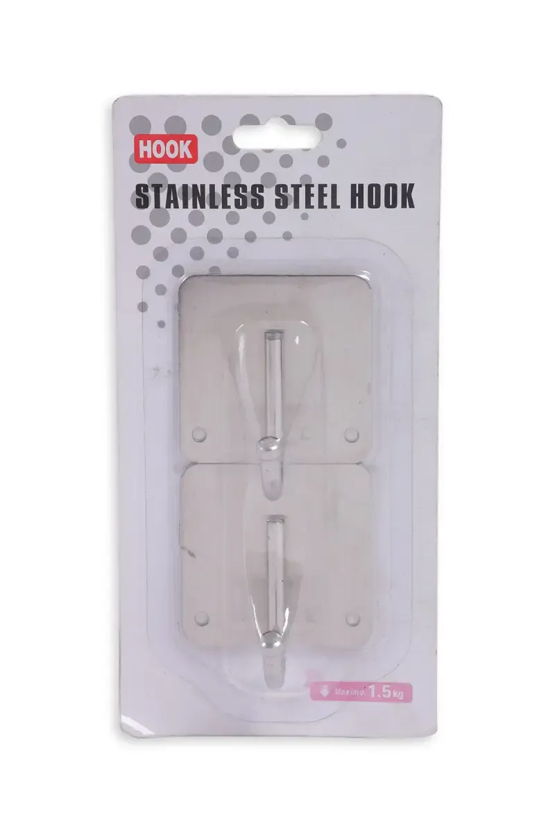 Stainless Steel Wall Hooks - 2 Pcs