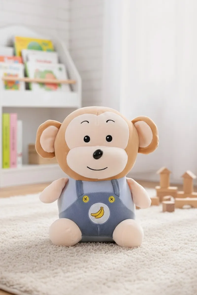 Cute Monkey Soft Plush Toy for Kids - 032477BABBLU