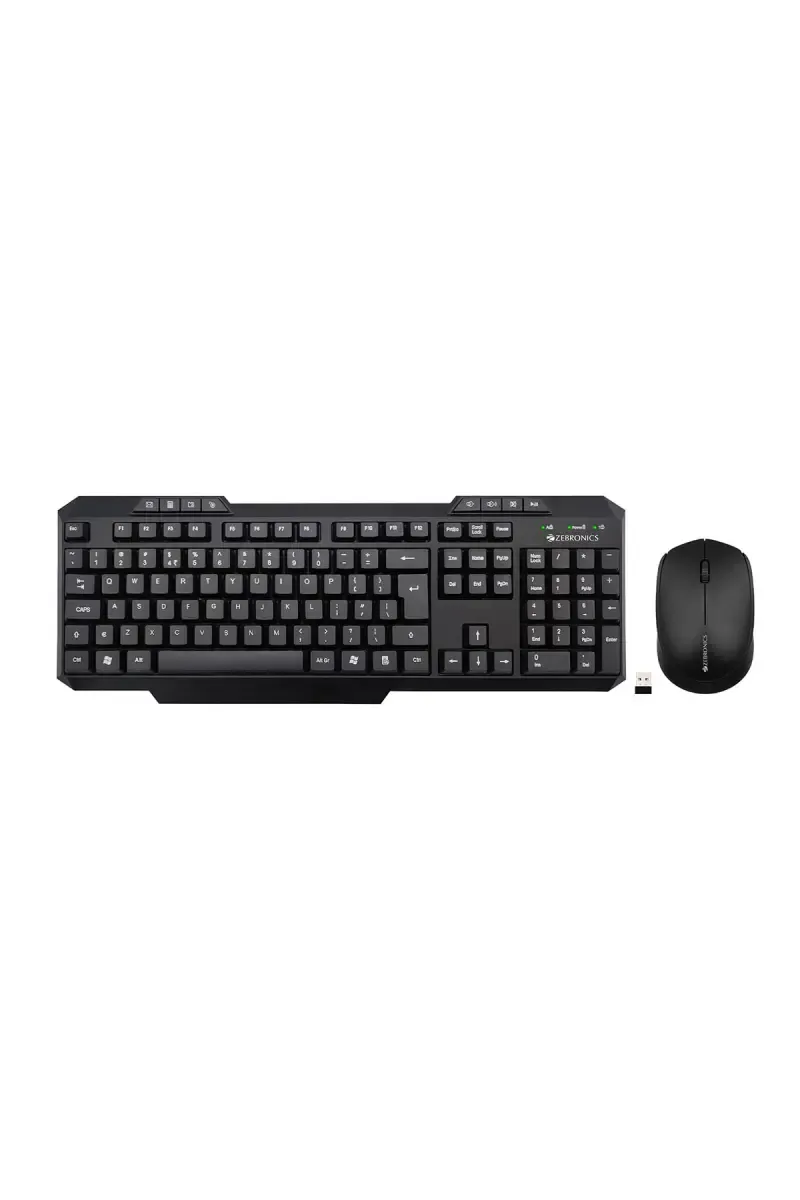 Zebronics Companion 151 Wireless Keyboard and Mouse Set with Power Saving Mode, Rupee Key (Black)