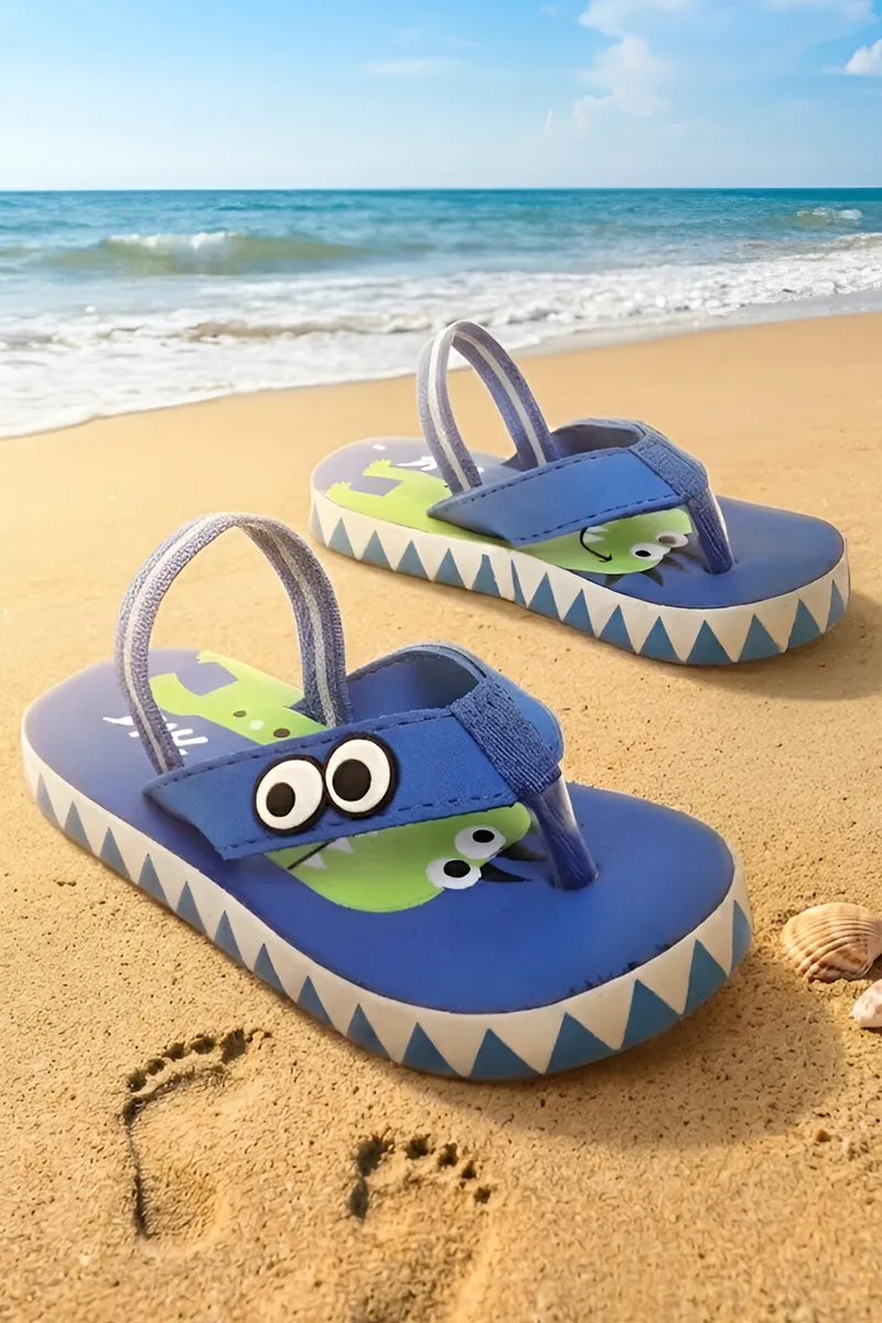 Graphic Monster Printed Flip Flops for Kids