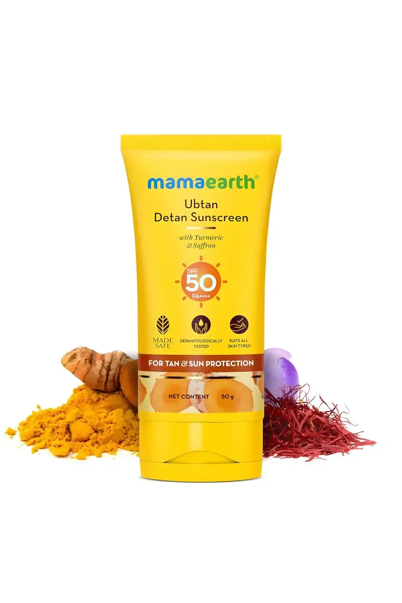 Mamaearth Ubtan Detan Sunscreen SPF 50 PA++++ (50g)
