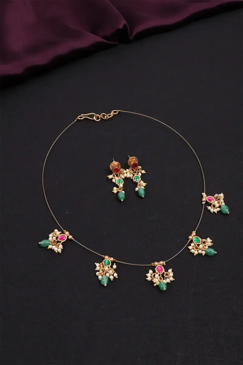 Glossy Invisible Chain with Matching Earrings for Women