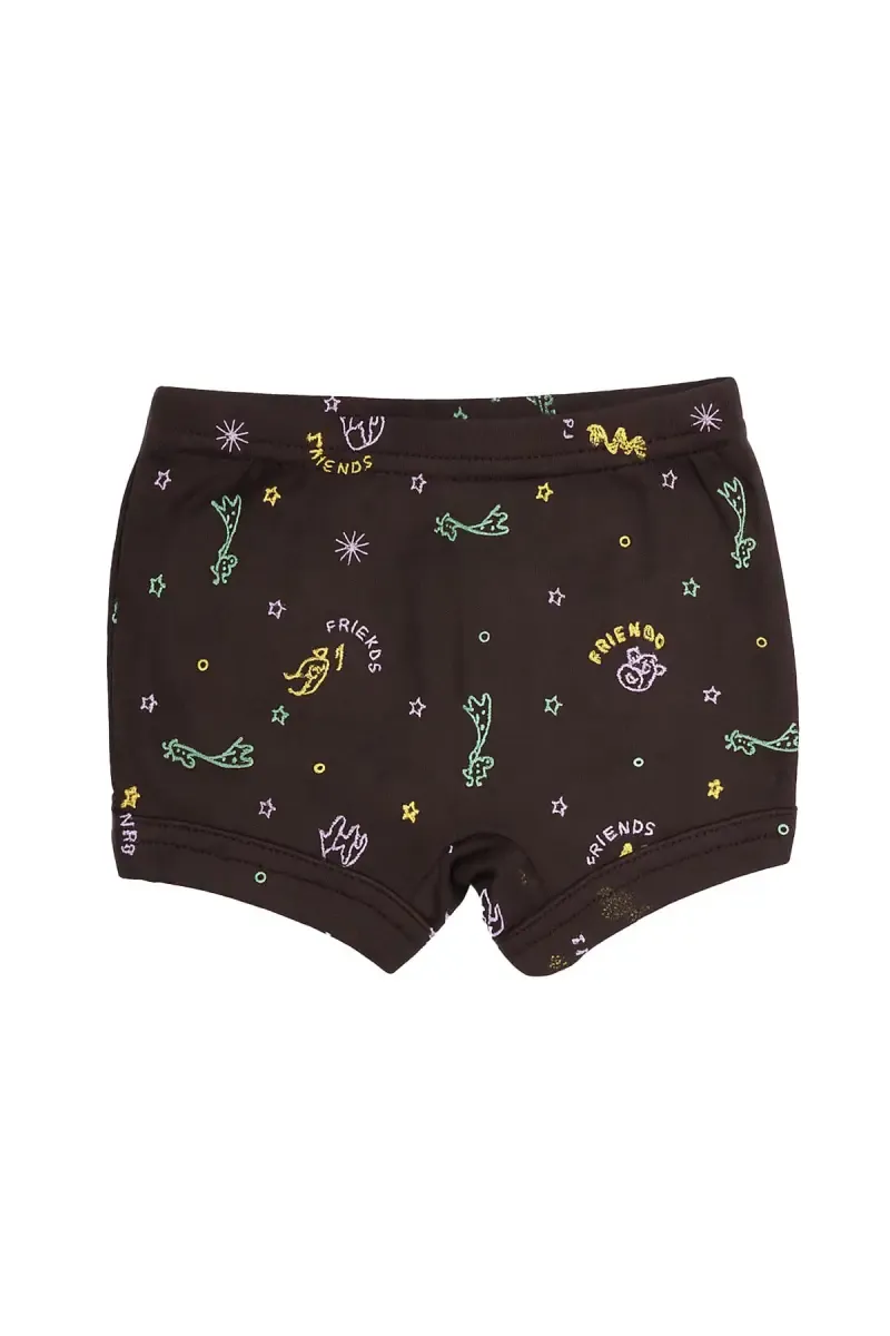 Cotton Printed Trunk for Boys - Brown  033919BRO55C