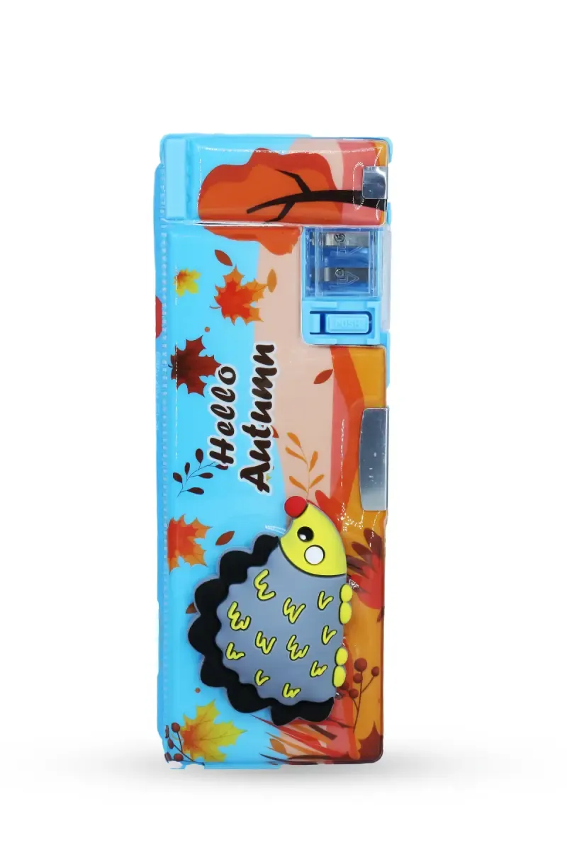  3D Hedgehog Printed Pencil Box with Sharpener (Blue) 033934BLU