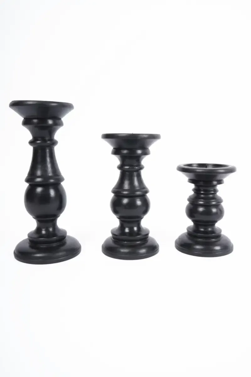 Kalki Wooden Candle Stand - 3pc