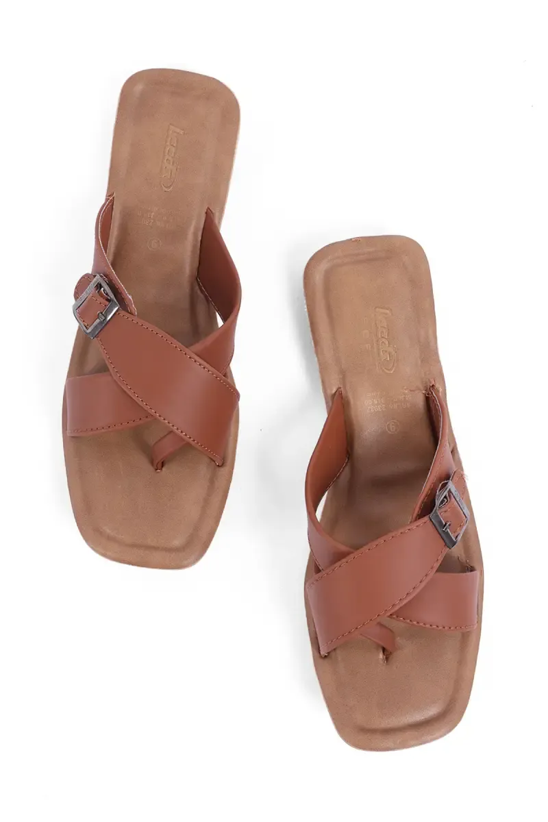 Women's Casual Slip-On Slippers with Buckle Strap